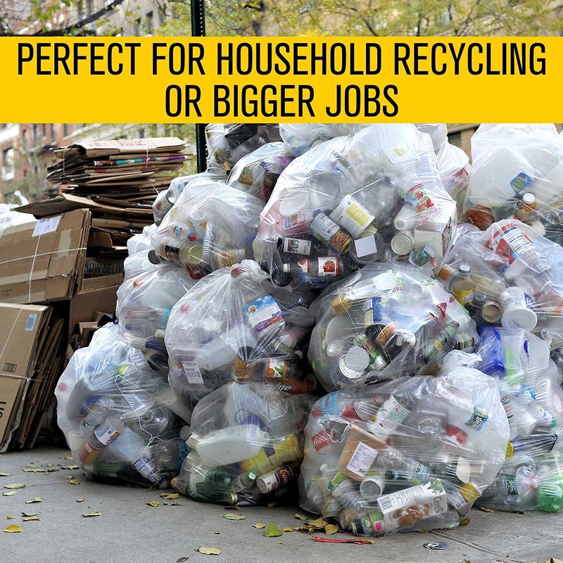 Aluf Plastics 33 Gallon Clear Trash Bags - 33"" x 39"" - 1.5 MIL (eq) - CSR Series - Heavy Duty Industrial Liners Clear Garbage Bags for Recycling, Contractors, Storage, Outdoor, 1 Count (Pack of 100) - Image 5